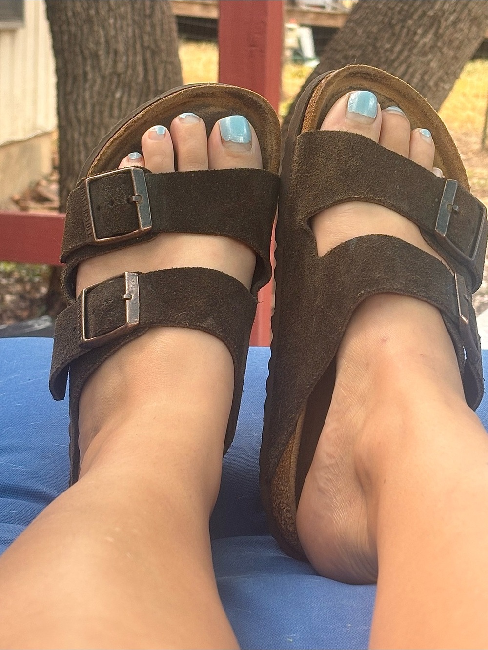 Birkenstock 38 Women's Suede Arizona Sandals - Brown